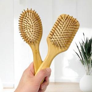 볼륨 쿠션 두피 마사지 우드 헤어 브러시