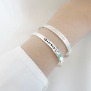 전체 실버 925 순 은 이니셜 뱅글 팔찌 커플 우정 암세이브 인덕 인복 Bracelet