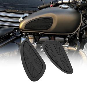 범용 오토바이 미끄럼 방지 탱크 패드 연료 무릎 그립 견인 패드 보호 스티커 Triumph T100 T120 용 사이드