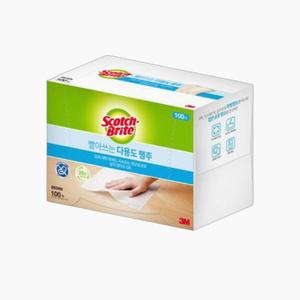 3M 스카치브라이트 빨아쓰는 다용도 행주_브라운 100매