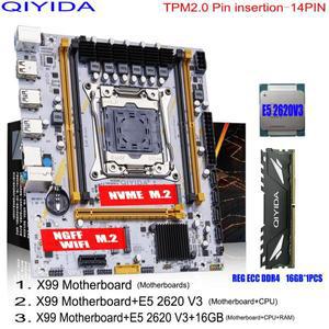Qiyida X99 마더보드 LGA2011 3 Xeon E5 2620 V3 DDR4 16G