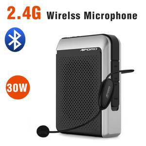 2.4G 30W 교사 전문 확성기 유선/무선 마이크 블루투스 스피커 투어 가이드 FM 라디오 메가폰