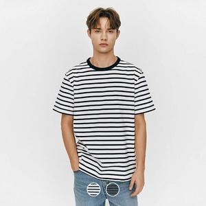 매장정품 지오다노 025521 라운드넥 스트라이프 반팔티블랙
