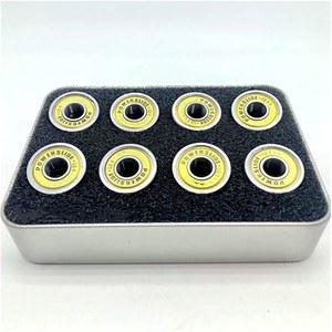 와우리클레드 베어링 16pcs 파워슬라이드 ILQ-9 608 인라인 스케이트 베어링, 슬라롬 롤러 608zz 골드용