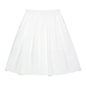 LEE W 코튼 플리츠 롱 치마 B1 LE2501SR02 WH