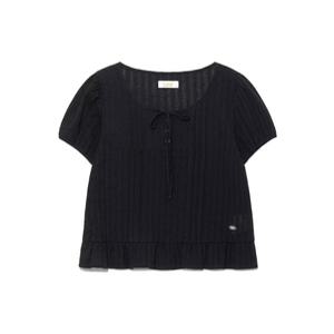LEE 여성 셔링 반팔 블라우스 B1 LE2502SS66 BK WH