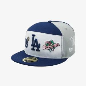 뉴에라모자 GQC 14724869 MLB LA 다저스 스크립트 스플릿 패널 사이즈캡 화이트/다크 로얄