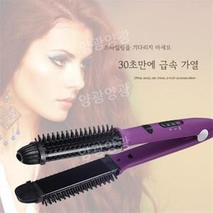 차홍볼륨고데기 미용실 롤 빗 스트레이트 뿌리 빗고데기 전문가용 다기능 무선 매직