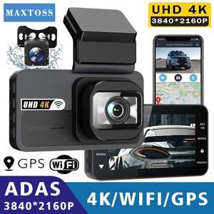 ADAS UHD 4K 3840*2160P 대시 캠 3인치 듀얼 렌 WIFI GPS 미니 자동차 DVR 카메라 비디오 드라이브 레코더