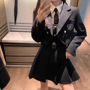 스쿨룩 영국교복 하이틴 양복 트렌드 여학생 의상 셋업 치마