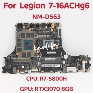 레노버 리전 노트북 마더보드용 NM-D563 메인보드, CPU: R7-5800H GPU: RTX3070, 8GB DDR4 100%, 완전 테스