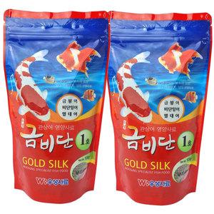 금비단 골드실크 소형입자 1호 금붕어&잉어 관상어 영양사료 120g*2개