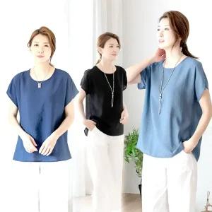 해피가오리 넉넉한 가오리핏 인견 블라우스 무지 솔리드 시원한 여름원단 부인블라우스 엄마옷 선물