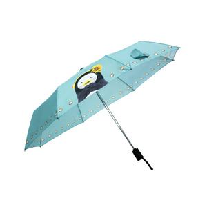 펭수 해바라기 패턴 3단 완전자동우산 민트, 1개