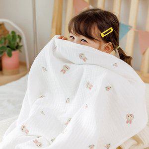 [베베누보] 자수 6중 거즈 아기블랭킷 신생아이불