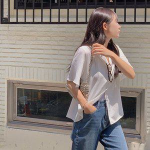 [핫핑](센텀시티점)클리스 핀턱 윙소매 반팔 셔츠블라우스(44~110) H_BLO8116