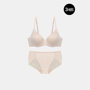 [아르보]노와이어 클리비지 프리핏 브라팬티 3세트(SSET506)