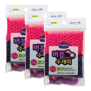 크린랩 버블수세미 2매입X3개 위생적인 거품많은 잘닦이는