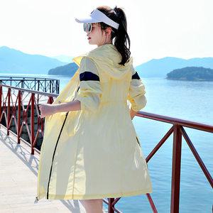 여성용 바람막이 점퍼 야상 여자 얇은 여성 CH2 여성 여름 자외선 차단제 여자 바람막이 롱 트렌치코트