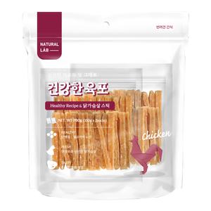 네츄럴랩 건강한육포 닭가슴살 스틱 700g 부드러운 말랑말랑 강아지 간식 져키
