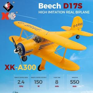 Wltoys XKS A300 RC 비행기 너도밤나무 D17S 모델, 3D, 6G, 2.4GHz, GPS 복엽 대형 전투기 장난감 선물, 브