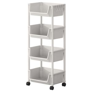 바퀴달린 이동식 트롤리 선반 4단 수납장 틈새 주방 거실 조립식 카트 정리함 보관함 ODM-TROLLEY3
