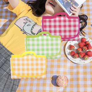 체크패턴 방수 잔디돗자리 일체형 여름돗자리 야외바닥매트