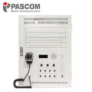 PASCOM (파스컴) 벽부형 APT-600 비상방송 소방앰프 화재수신기연동 아파트단지600W 밧데리 내장 16채널