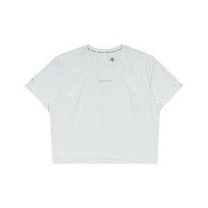 데상트 여성 레귤러핏 세미크롭 반팔티셔츠 SP122TTS16WHT