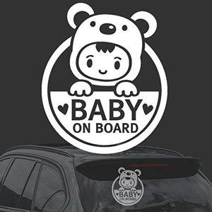 [셀러허브 패션][JHQS78QV_4B]BABY BOARD 아기곰 자동차스티커