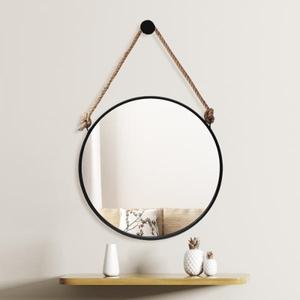 빈티지 스트랩 벽거울(50cm) (블랙) 걸이식거울