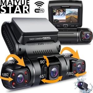 차량용 대시 캠, 360 ° 파노라마 DVR HD 카메라, 와이파이, WDR, 나이트 비전, 자동 비디오 녹음기, 24 시