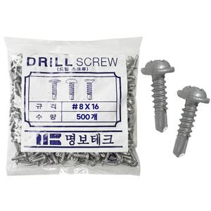 칼라피스 직결피스 와샤머리 은회색 8x16 1봉지 기리 나사 철판 목재 볼트 나사못 고정