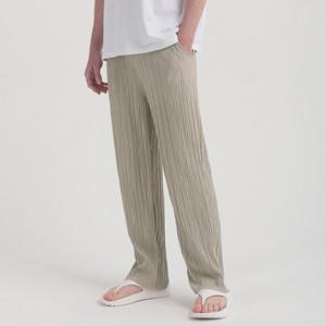 세미 와이드 밴딩 플리츠 팬츠 (beige)