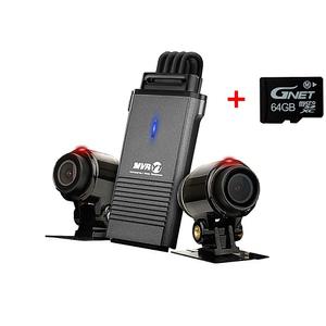 지넷 바이크 블랙박스 오토바이 2채널 MVR Y1+동글 32G+64G 본체방수
