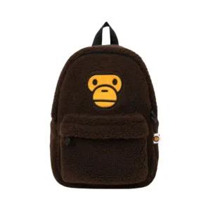 [정품] 베이프 베이비 마일로 미니 퍼 백팩 브라운 BAPE Baby Milo Mini Fur Backpack Brown 844023