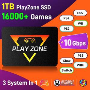 휴대용 레트로 게임 SSD PlayZone 1TB Launchbox/Playnite/Retrobat 에뮬레이터 HDD, PS5/Xbox/Switch/PS4/