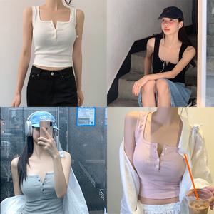 [모코블링] 골지 유넥 단추 나시 #부유방커버 #나시 #골지나시 #레이어드나시 #슬림핏나시 #이너티