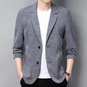 남성 여름 자켓 경량 네이비 슬림핏 올젠 린넨 인터메조