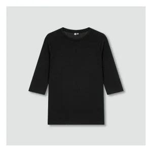 JAJU/자주 여 소프트 5부 티셔츠_블랙