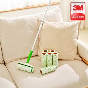 3M 돌돌이 테이프 클리너 대형 롱핸들+리필 7개 롤크리너 돌돌이밀대 바닥청소 거실청소 스카치브라이트