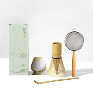 말차 거품기 세트 - 4PCS, 거품기, 홀더, 체, 스쿱, 다도용 키트, 애호가를 위한 선물