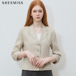 [쉬즈미스] 기품 에디션 린넨100프로 페플럼 자켓 (택가격 398000원)
