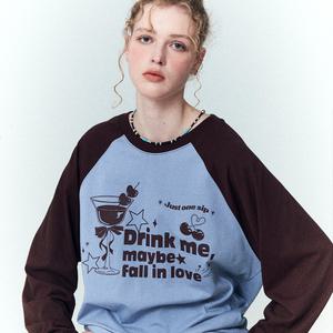 체리 칵테일 레글런 롱슬리브 브라운