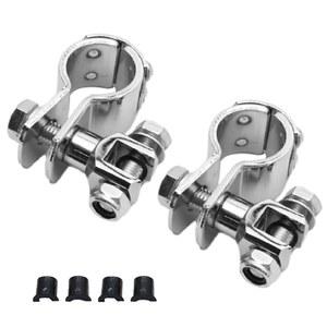 1.25인치 32mm 모터사이클 풋페그 고속도로 충돌 바 풋 페그 클램프 엔진 가드 마운트 혼다 스즈키 가와사키 야마하 할리 데이비슨(실버)용 어댑터 교체용