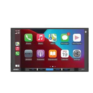 JENSEN J1CA7 7인치 인증 애플 안드로이드 카플레이 카메라 DIN 충전 입력 무료 USB 재생 통화 스트리밍 | 핸즈 음악 백업 더블 스테레오 오토 라디오 터치스크린 및 카 블루투스