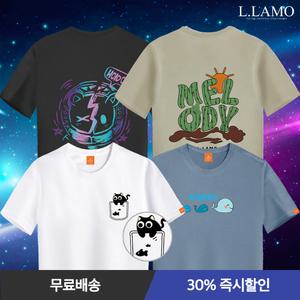 [30%즉시할인] 엘라모 신상 여름 반팔 티셔츠 외 70종 남녀공용 빅사이즈 S~4XL 면티/라운드/무지