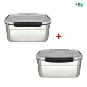 이비케이 스텐 김치통 밀폐용기 반찬통 직사각 9호 3.6L 2개