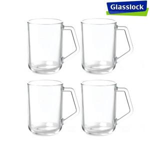 글라스락 내열강화 엣지그립 머그컵 350ml 4p세트 /유리컵/커피잔/맥주컵