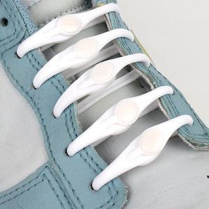 실리콘 고무 신발끈 고무줄 운동화 끈 클립 흰색 12P 정리 안풀리는 만능 짧은 얇은 구두 자동 탄력 밴딩